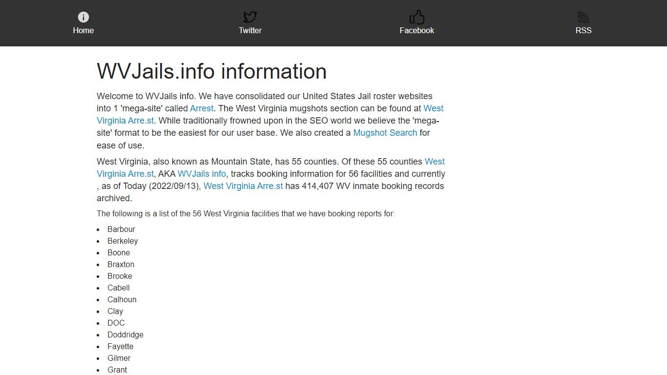 WVJails.info - The Original West Virginia Mugshot Website